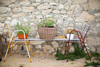 Chair in basket