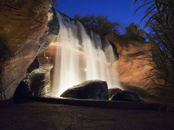 Low angle view of waterfall