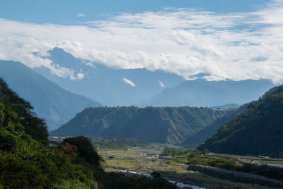 Scenic view of mountains against sky