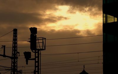 Low angle view of sky at sunset