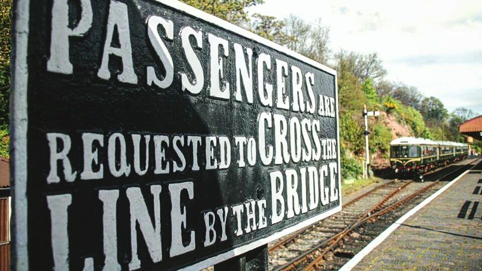 INFORMATION SIGN ON TRAIN