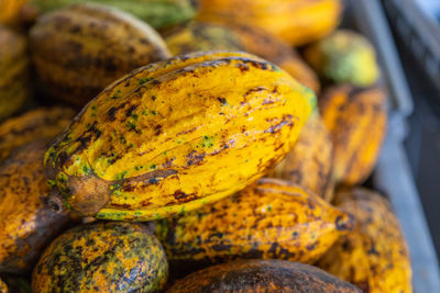 Close-up of yellow for sale at market stall