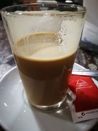 Close-up of coffee on table