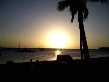 Scenic view of sea at sunset