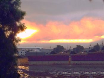 Scenic view of sea at sunset