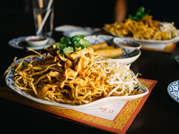 Close-up of served food