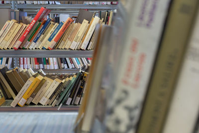 Close-up of books in library