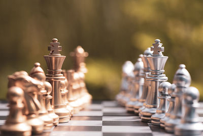 Close-up of chess pieces