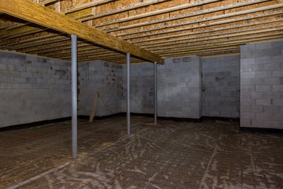 Architectural detail of building at construction site