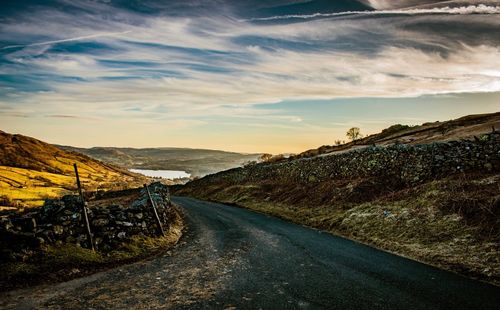 Road along countryside landscape