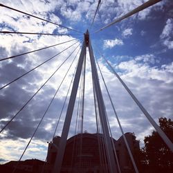 Low angle view of built structure against cloudy sky