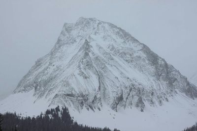Scenic view of snow covered mountains