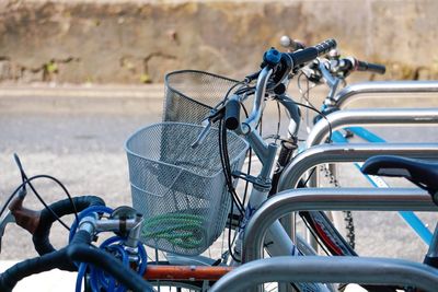 Bicycle parked on street