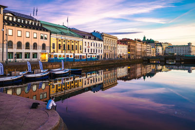 Reflection of buildings in city