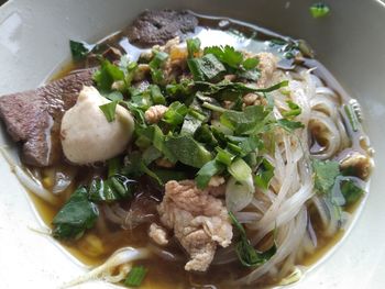 Close-up of meal served in bowl