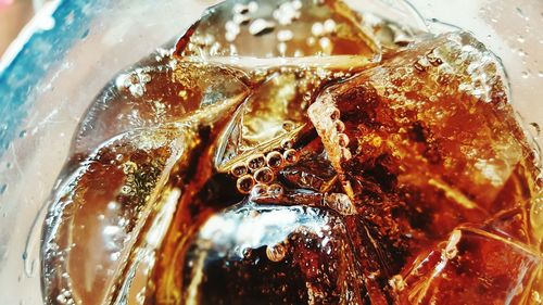 Close-up of ice cubes in water