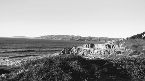 Panoramic view of landscape against clear sky