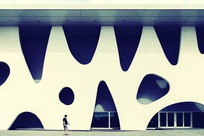 Low angle view of modern building in city