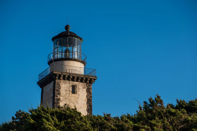 Low angle view of lighthouse against sky