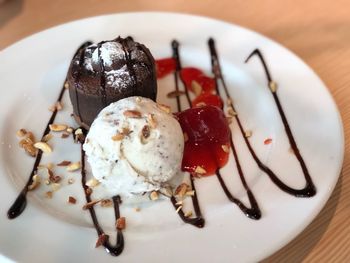 Chocolate chip ice cream lava cake