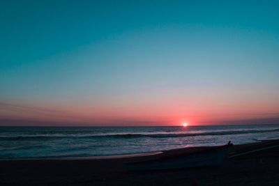 Scenic view of beach during sunset