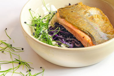 Close-up of food in bowl on table