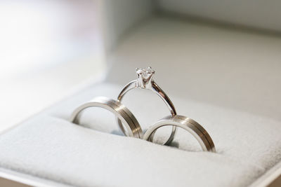 Close-up of wedding rings