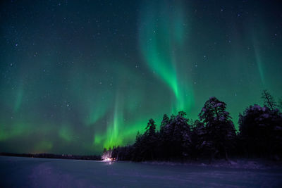 Aurora dancing in the sky 