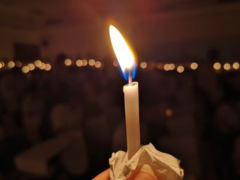 Close-up of lit candles