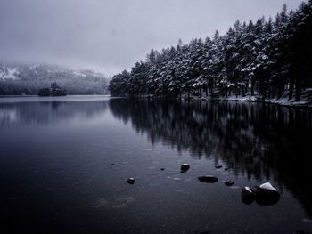 Scenic view of lake during sunset