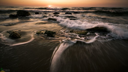 View of sea at sunset