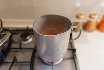 Close-up of cocktail in kitchen