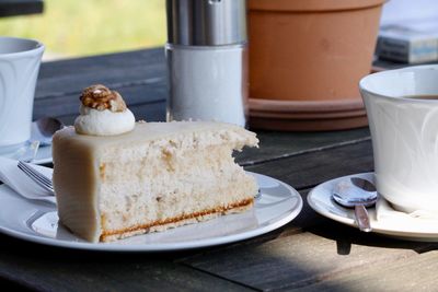 Close-up of breakfast on table