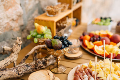 Close-up of fruits on table