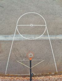 High angle view of basketball court