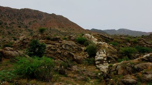 Scenic view of rocky mountains