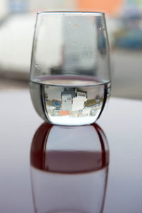 Close-up of glass on table