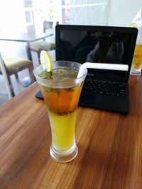 Close-up of drink on table