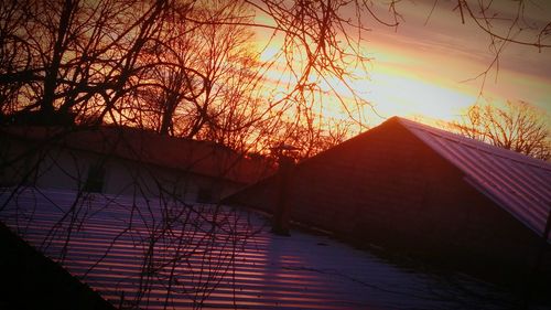 Built structure at sunset