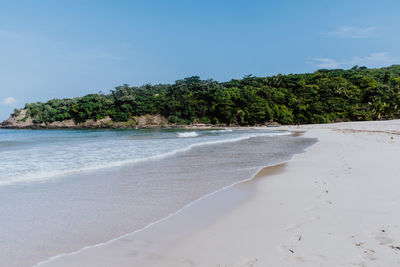 Scenic view of beach against sky