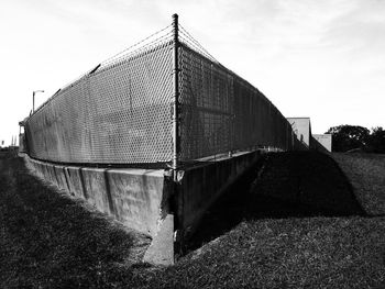 Close-up of built structure against sky