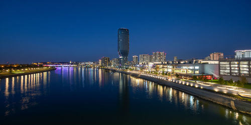 Illuminated city at night