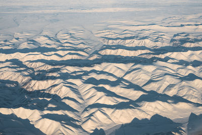 High angle view of sand dunes