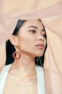 Close-up portrait of young woman