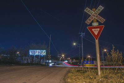 View of road at night