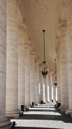 Columns in corridor of historical building