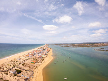 High angle view of beach against sky