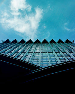 Low angle view of modern building against sky