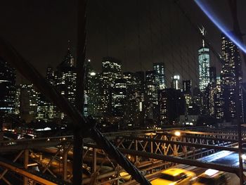 Illuminated cityscape at night