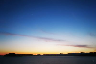 Scenic view of blue sky during sunset